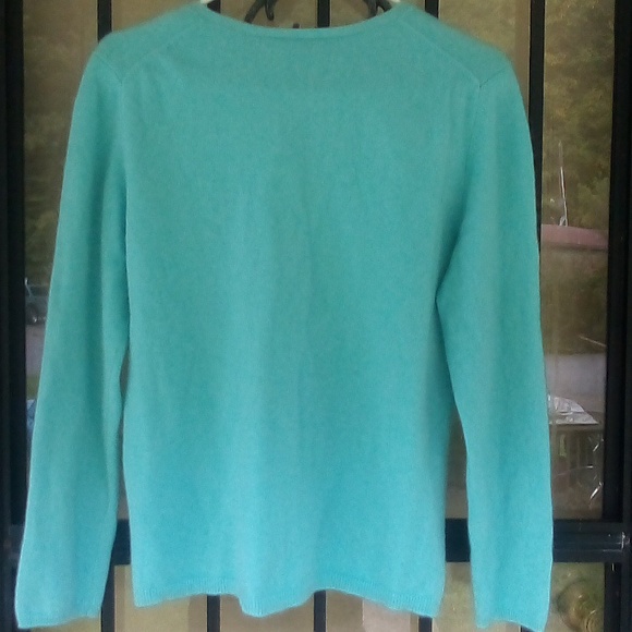 Talbots Tiffany blue cashmere sweater - Picture 3 of 3